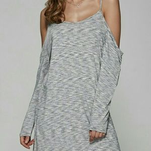 Gray & White Cold Shoulder Top**NWT**